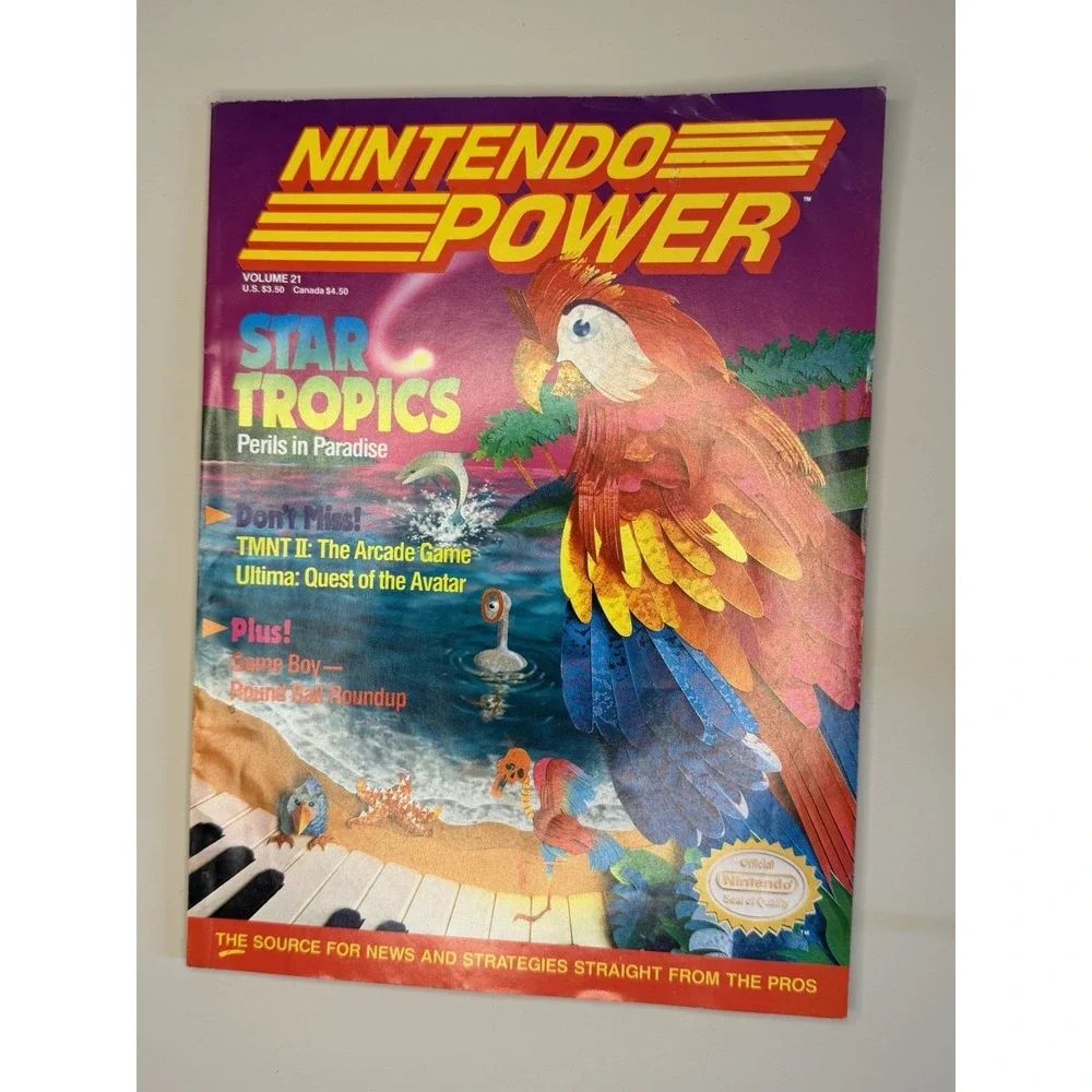 Nintendo Power Vol 21 Feb 1991 StarTropics TMNT II Ultima Game Boy Illustrated